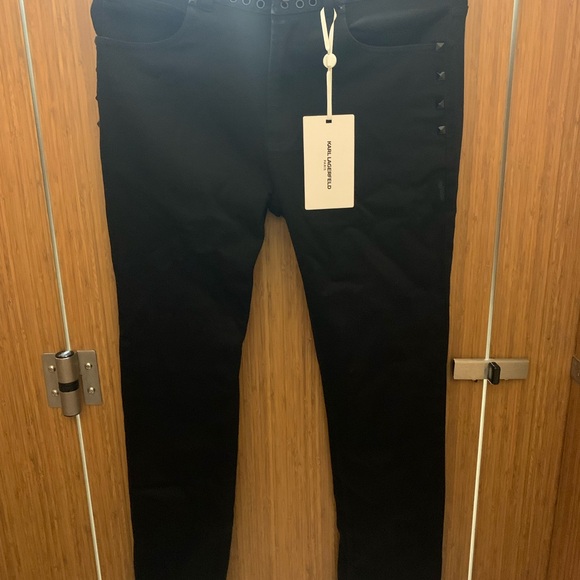 Karl Lagerfeld Mens Stretchy Metal Eyelets Denim Pant (Size 29)